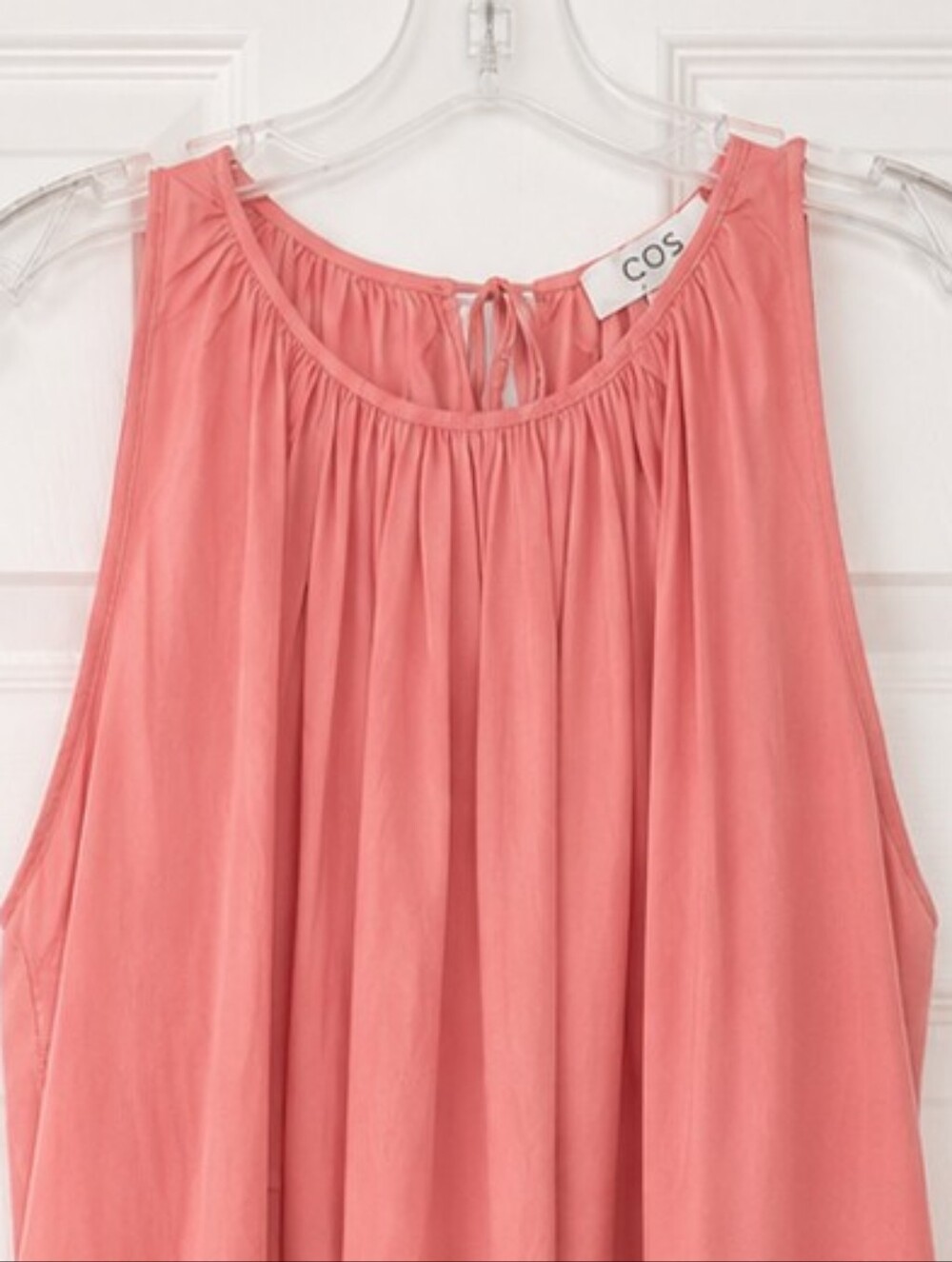New Pink Gatherd Halterneck Tiered Long Maxi Dress Size 8 Costal Sleeveless Boho - Picture 10 of 10